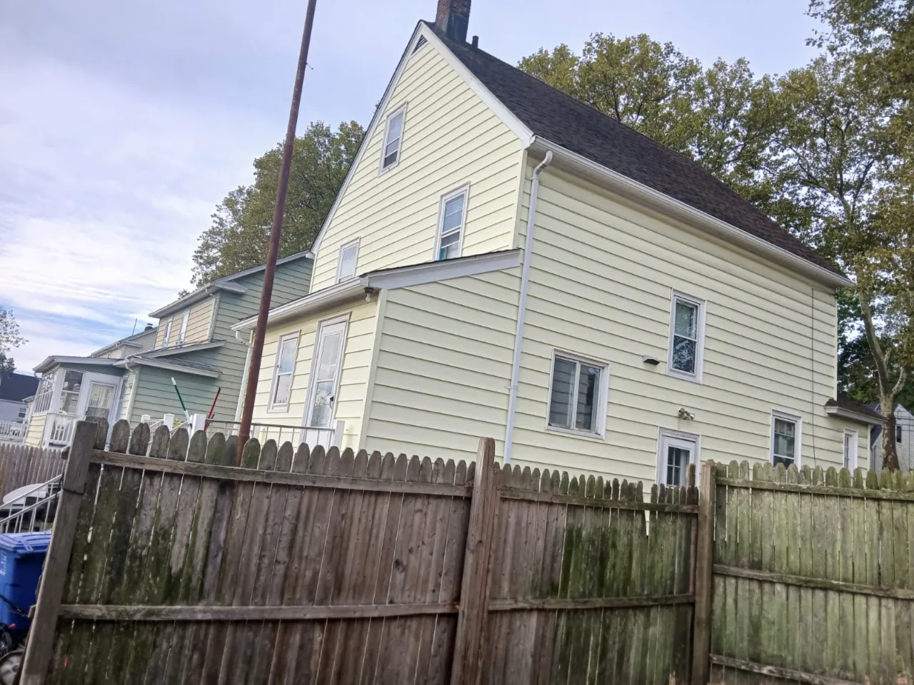Restored masonry steps on a Connecticut home