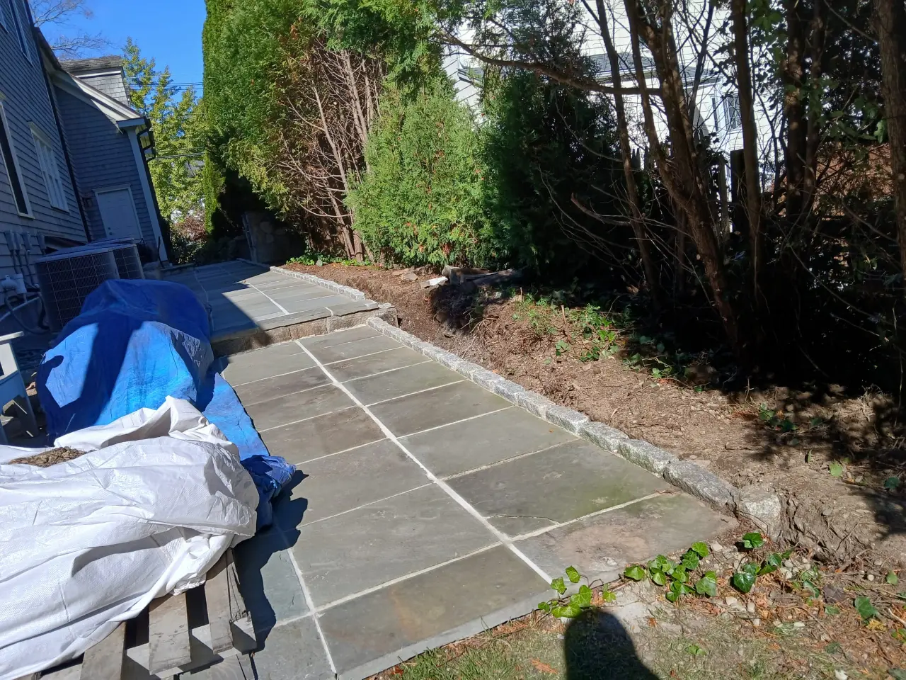 Power washing a driveway in Connecticut