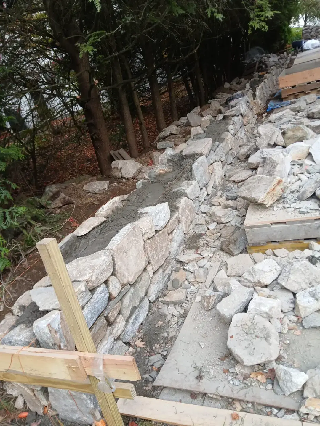 Restored masonry steps on a Connecticut property