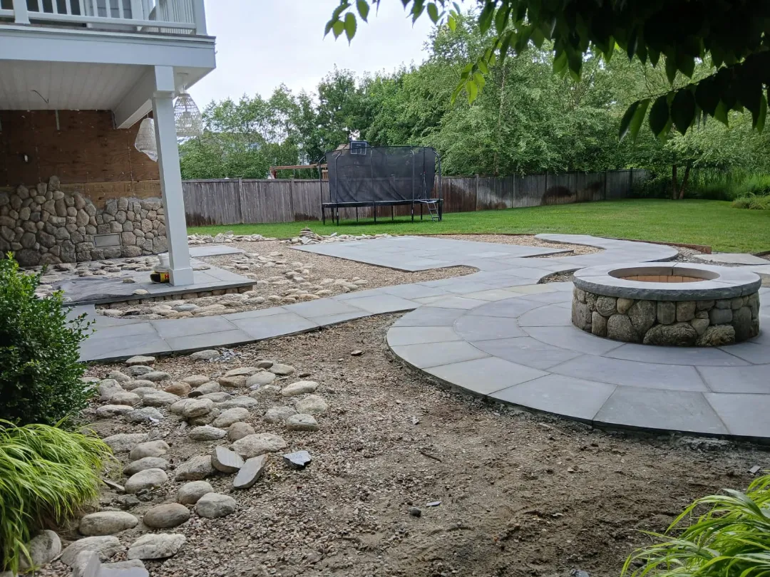 Masonry crew working on a project in Connecticut